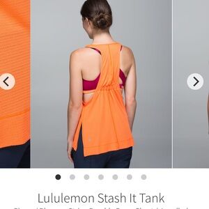lululemon athletica sz 8 Pizzaz Blossom Stripe Stash It Tank bra running tennis